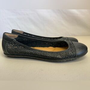 Softspots Leather Ballet Flats Women’s 9.5M Black Comfort Shoes Workwear Teacher